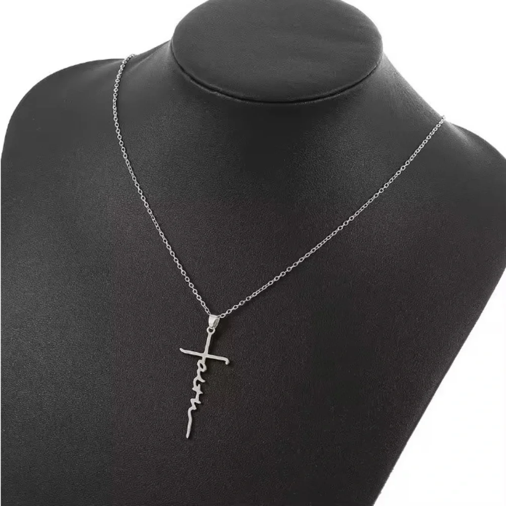 Silver Faith Spiritual God Stainless Steel Waterproof Necklace Church Christian